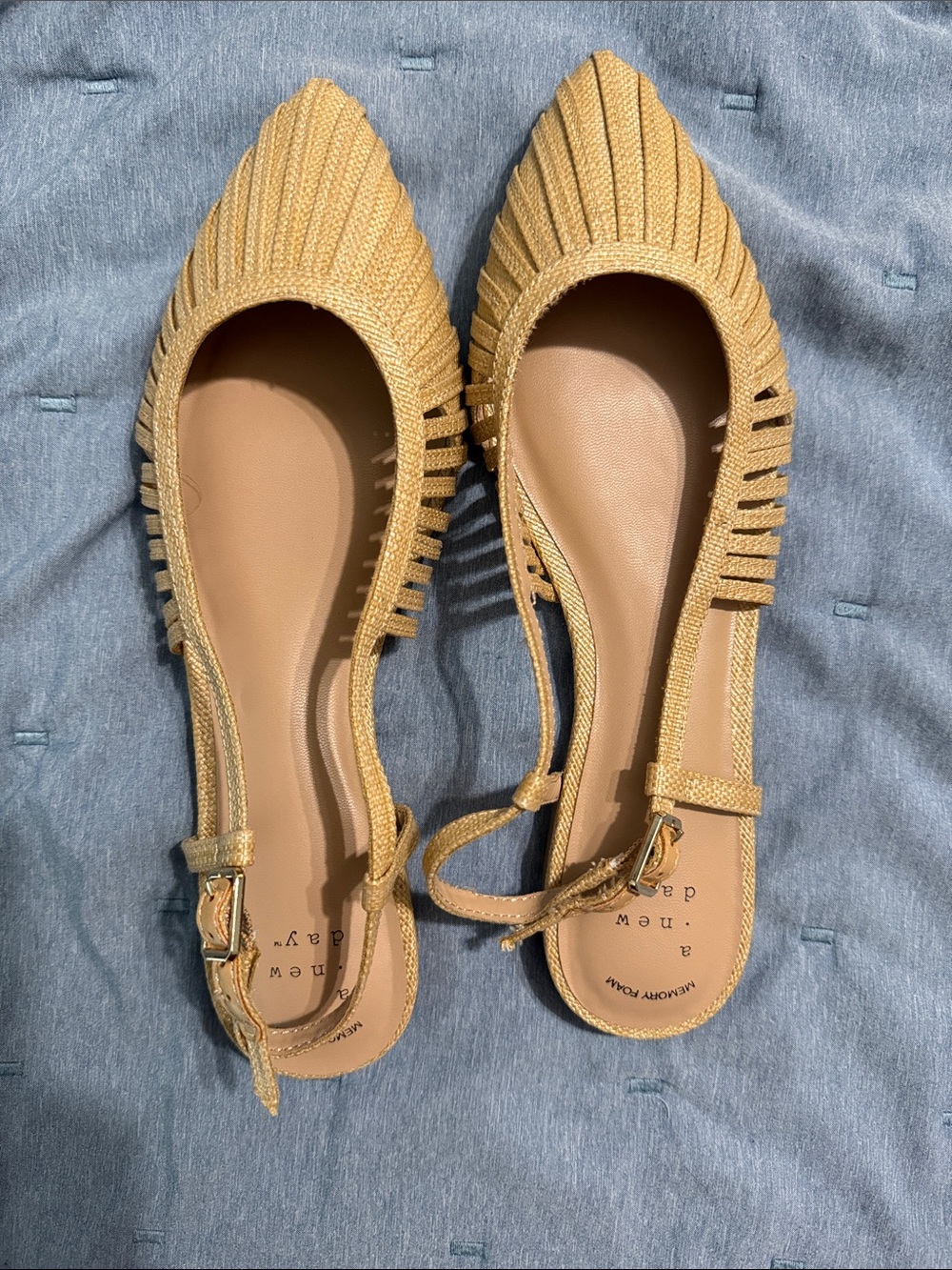 a new day Mustard Yellow Pointed Slingback Flats